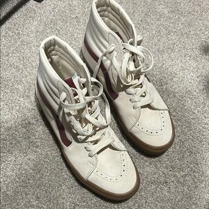 VANS White and Pink/Purple/Mauve High-Top Sneakers